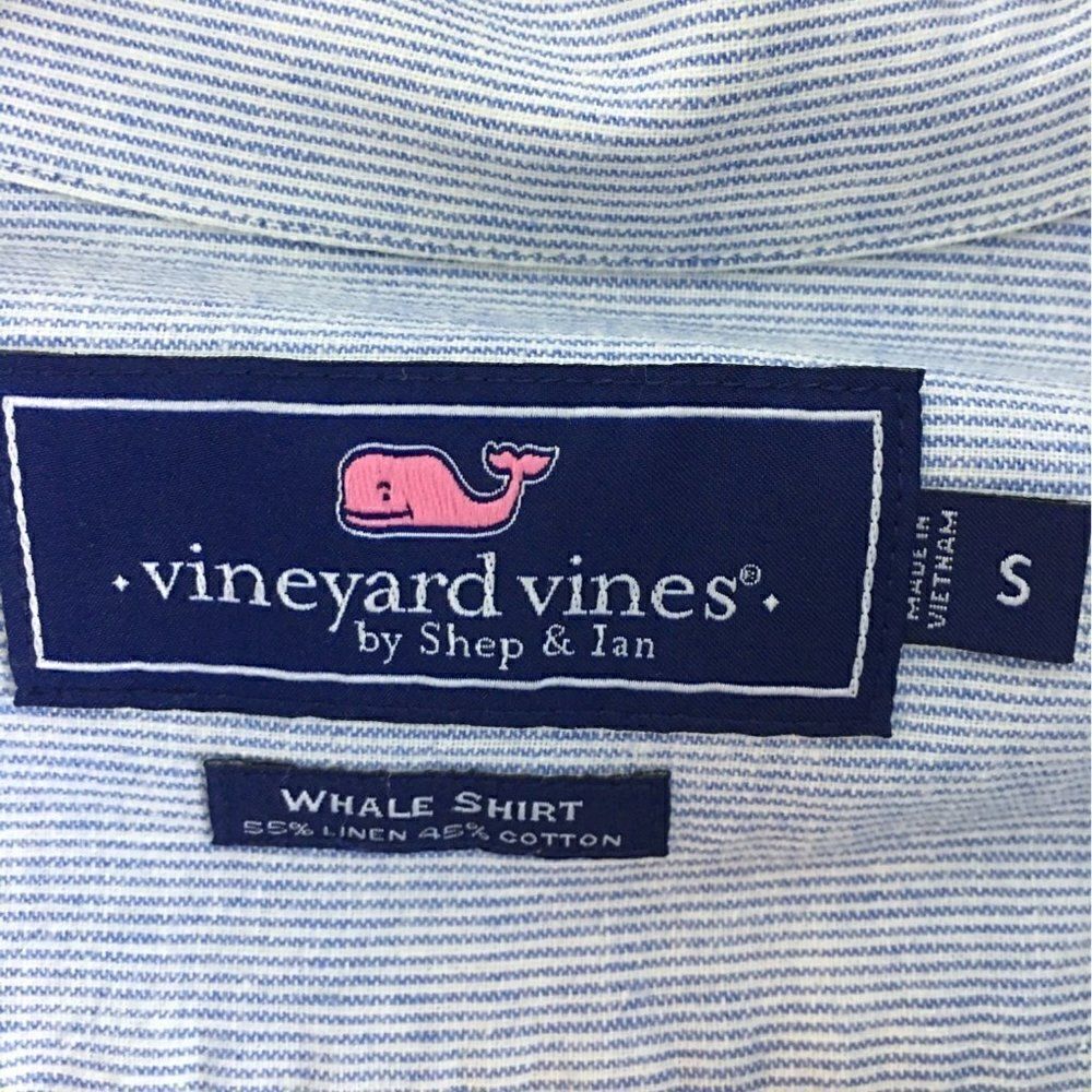 Vineyard Vines Long Sleeve Mens Shirt  Small Light blue with very fine pinstripe - Picture 7 of 7